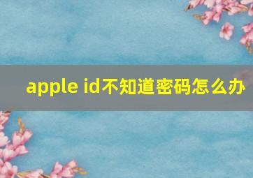 apple id不知道密码怎么办